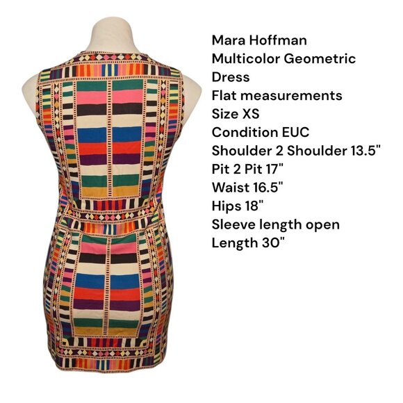 Mara Hoffman Sz XS Geometric Bandeau Dress Bodycon Colorful - Picture 3 of 6